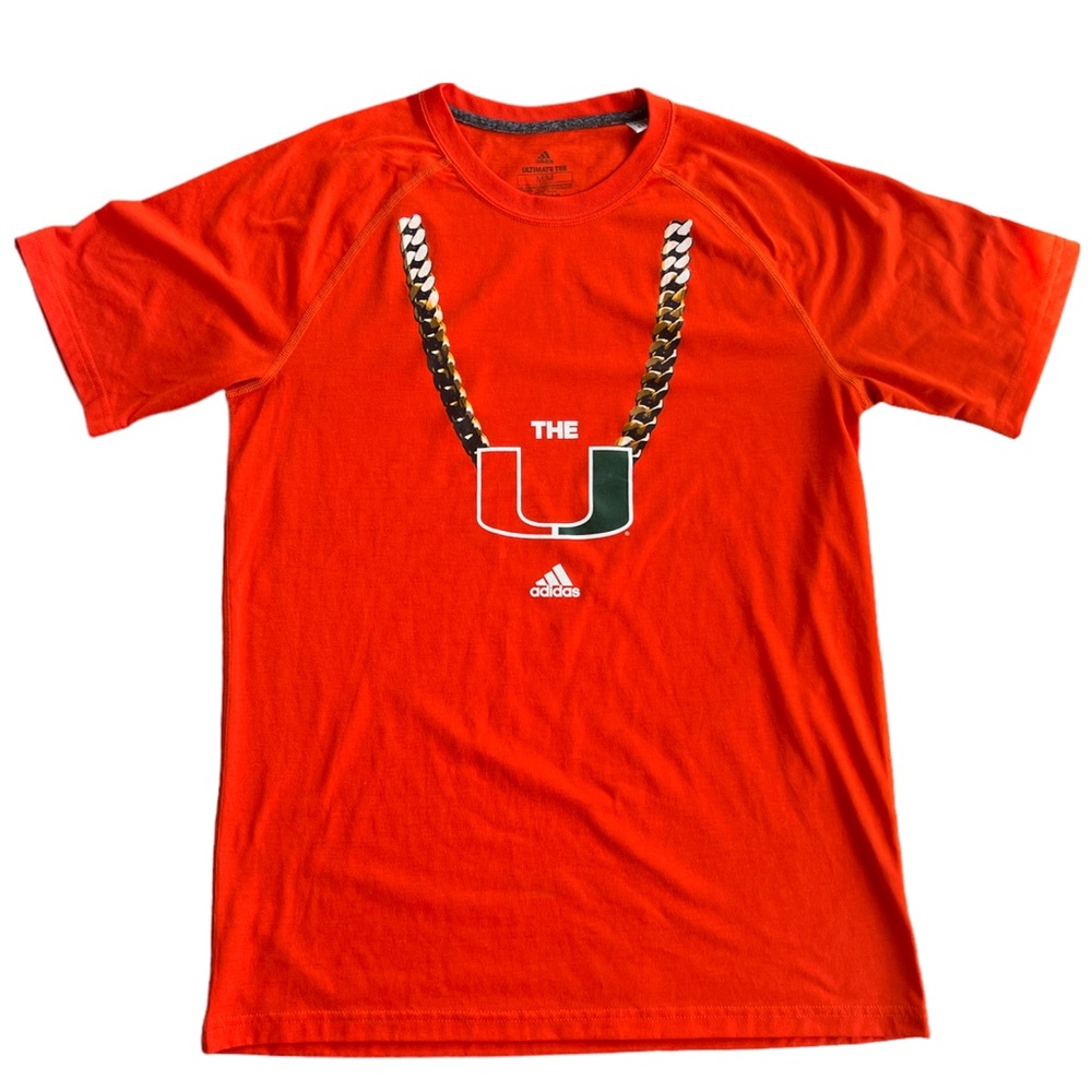 Miami Hurricanes Adidas Turnover Chain Ultimate T-Shirt - Orange Size Me…